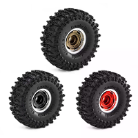 4PCS 1.0 Inch Aluminiumlegering Cycloonwiel JC Banden Reserveonderdelen voor SCX24 FMS24 TRX4M RC Klimauto Voertuigmodel