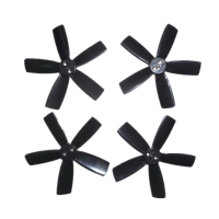 4Pcs 2.0 Inch 50mm Black Abs 5 Blade Propeller 2 Cw & 2 Ccw For 1104 Motor