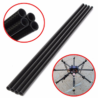 4Pcs 3k 8mm X 10mm X 500mm Roll Wrapped Carbon Fiber Tube Boom For Multicopter
