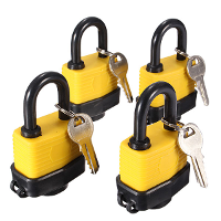 4Pcs 40mm Keyed Alike Waterproof Gate Door Padlock with 8 Same Key