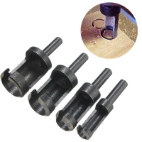 4Pcs 6mm/10mm/13mm/16mm Woodworking Tenon Plug Cutters Wood Plug Hole Cutter Drill