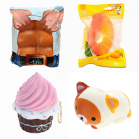 4Pcs Eric Squishy Abdominal Muscle Bread Cupcake Bear Cat Areedy Mango Slow Rising Collection