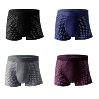 4Pcs Heren IJszijde Mesh Boxershorts, Zomer Dunne Stijl Ademende Boxer Trunks, Elastische Sportshorts, Heren Casual Onde