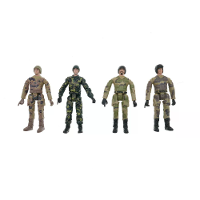 4PCS MK1197 Serie Klim RC Auto DIY Sieraad Militaire Actiefiguur Set Multi Articulated Beweegbare Figuren Willekeurige L
