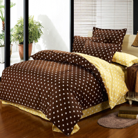 4Pcs Polyester Fiber Dot Reactive Printing Bedding Sets