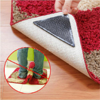 4Pcs Rug Carpet Mat Grippers Non Slip Reusable Washable Silicone Grip