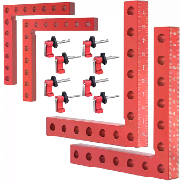 4PCS VEIKO 140mm x 140mm 90 Graden Hoek Klemmen Positionering Vierkanten MM/Inch Schaal Aluminiumlegering Houtbewerking