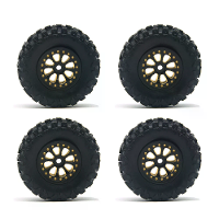 4PCS Verbeterde Banden Messing Wielen Velgen 0,7'' met Spons voor Axial SCX30 1/30 RC Auto Voertuigen Modellen Reserveon