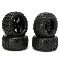 4Pcs Wheel Rim & Tires Hsp 1:10 Monster Truck Rc Car 12mm Hub 88005