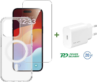 4Smarts 3in1 Starter Set Backcover Apple iPhone 15 Pro Max Transparant MagSafe compatible