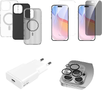 4Smarts 7in1 Value Set Backcover Apple iPhone 16 Pro Max Transparant Inductieve lading