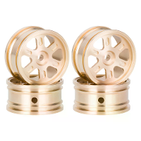 4STK Geüpgradede Koperen Wielvelgen 0.7'' Voor Axial SCX30 1/30 RC Auto Voertuigmodellen Reserveonderdelen