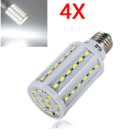 4X E27 12W White 60 SMD 5630 SinglyFire LED Corn Bulb 220V