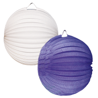 4X witte/blauwe lampionnen pakket