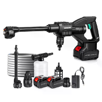 5,0 Ah accu 60bar/870psi 6 in 1 AUTSOME snoerloze hogedrukreiniger voor autohuizen, tuinen, binnenplaatsen en zwembaden