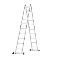 5.8M Multipurpose Aluminum Alloy Ladder 4fold X 5steps Ladder Scaffold Extendable