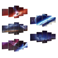 5 Cascade Night Sky Interstellar Space Globe Canvas Wall Painting Picture Home Decoration No Framed