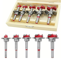 5 Delige set houtbewerking gatenopener van 15 35mm hard metaal platte vleugelboor verstelbare scharniergatenexpander met