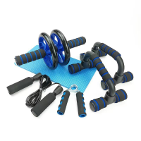 5 In 1 AB Wiel Roller Kit met Push Up Bar Jump Rope Hand Gripper en Knee Pad Muscle Strength voor Gym Home Workout