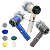 5 In 1 Draagbare Elektrische Reinigingsborstel 5W 1200mAh Oplaadbaar 3 Snelheid Instelbaar 1600/2000/2400 RPM Draadloze