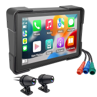 5 Inch motorfiets touchscreen draadloze Carplay speler DVR Android voor achter dubbele camera bluetooth IP66 waterdicht