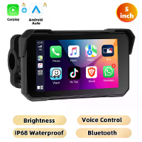 5''IPS scherm Motorrijden Carplay Android Auto Helderheid Aanpassing IP68 Waterdicht Bluetooth 5.0 Slim Scherm Speler