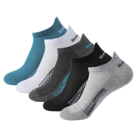 5 Paar Mannen Anti Geuroverlatende Mesh Sportsokken Comfortabele Ademend Zweet Enkel Sokken Casual Zachte Elastische Sok
