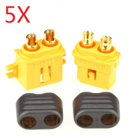 5 Pair Amass Fixed Xt60 L Plug Connector With Sheath Housing Male & Female