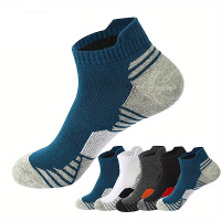 5 Pairs Heren Katoenen Ademend Atletiek Korte Sokken, Heren Lage Snit Zweetafvoerende EnkelSokken, Hoge Kwaliteit Casual
