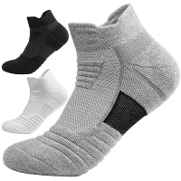 5 Pairs Mannensport Sokken, Handdoek Basketball Sokken, Vochtabsorberende Ademende Hardloop Fiets Sokken, Hoge Elasticit