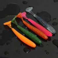 5 Pcs 50mm Soft Lure Bait Fishing Fish Bass Perch Pike Drop Shot Worm Tackle