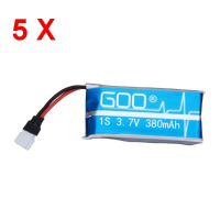 5 Pcs Nine Eagle Goo Upgraded 3.7V 380mah 1s 30c Li Po Battery