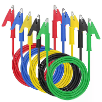 5 Stuks krokodillenclips test leads dual ended krokodillenklemmen geïsoleerd flexibele koperdraad multicolor elektrische