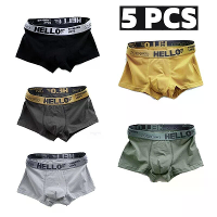 5 Stuks mannen simpele katoen boxershorts met letterprint tailleband grote maat comfortabele ademende effen kleur boxers