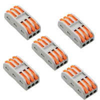 5 Stuks Mini Quick draadkabelconnectoren Universele compacte geleiderlas Draadinschuifklem SPL1 4 Efficiënte bedradingop