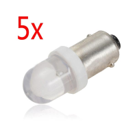 5 X Xenon White Side Light Bulb Led 233 Ba9s T4w 1yr