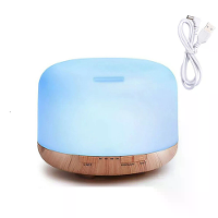 500ML Aromatherapie Diffuser Houtnerf Essentiële Olie Aromatherapie Luchtbevochtiger met Afstandsbediening voor Thuis Ka