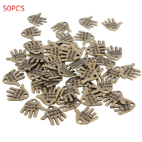 50Pcs Antique Bronze Hand Shape Alloy Pendants Charm Diy