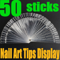 50Pcs False 3d Nail Art Tips Stick Display Fan Board