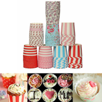 50Pcs Greaseproof Muffin Cupcake Cups Paper Baking Liners