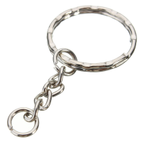 50Pcs Mohoo 55mm Keyring Blanks Silver Tone Key Chains Key Split Rings