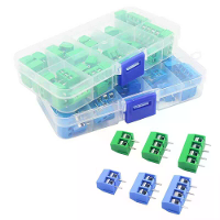 50PCS PCB klemmenblokconnector met een pitch van 5,0 mm rechte pen KF301 2P 3P 4P schroef PCB klemmenblokconnector assor