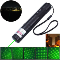 532Nm 5mw Adjustable Focus Green Laser Pointer With Star Cap