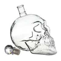 550Ml Crystal Skull Head Vodka Whiskey Decanter Glass Bottle