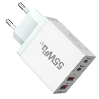 55W 4 poorts USB PD oplader 2USB A+2USB C PD QC PPS Snellader Wandoplader Adapter EU stekker US stekker voor iPhone 16 1