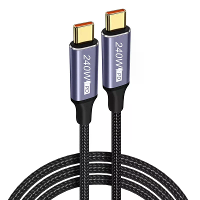 5A 240W USB C naar USB C kabel PD QC3.0 Snelladen Gegevensoverdracht Verzilverd Koperen Kernlijn 1M/2M Lang voor iPhone