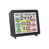 5IN1 Luchtkwaliteitsmonitor CO2 TVOC CO Zelfkalibratie Nauwkeurige gasmeting Compact ontwerp USB opladen Lange batterijd