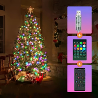 5M /10m /20m Kleurrijke USB LED Decoratieve Sfeerverlichting met App bediening Bluetooth Afstandsbediening IP66 Waterdic