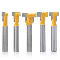 5PCS 1/4 Inch Schacht Sleuffrees Bits Set T Track T Slot Bouten Frees Bit Set voor 5/16