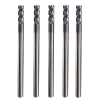 5Pcs 4 Flutes 3mm Shank Tungsten Carbide End Mill Cutter HRC50 CNC Tool